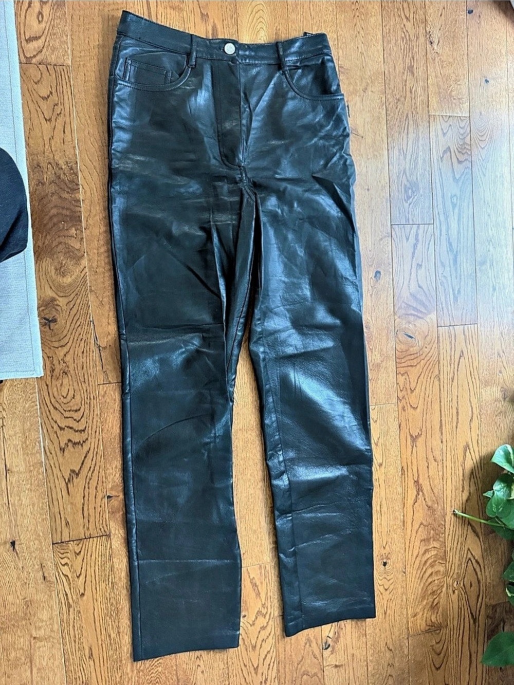 Wilfred Faux Leather Pants in Black Size Small